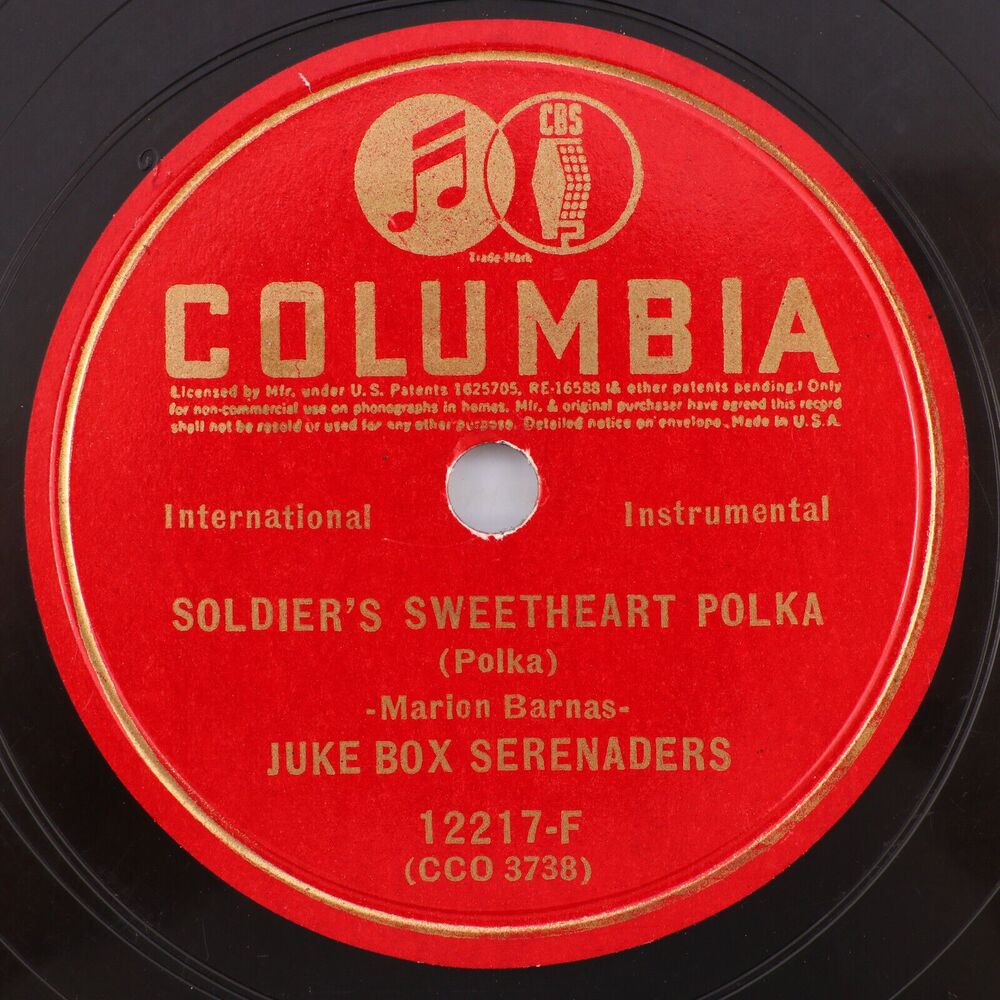 Juke Box Serenaders, Soldiers Sweetheart/Tom, Dick Harry 1941 78rpm Record 12271